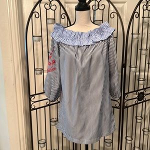 Off the shoulder striped blouse